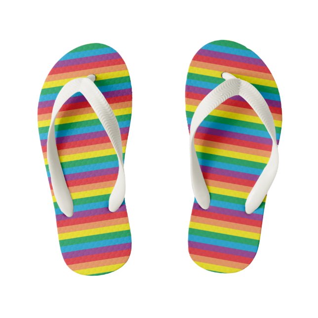Simply Rainbow Pattern Kid's Flip Flops (Footbed)