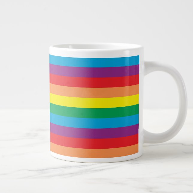 Simply Rainbow Pattern Large Coffee Mug (Right)