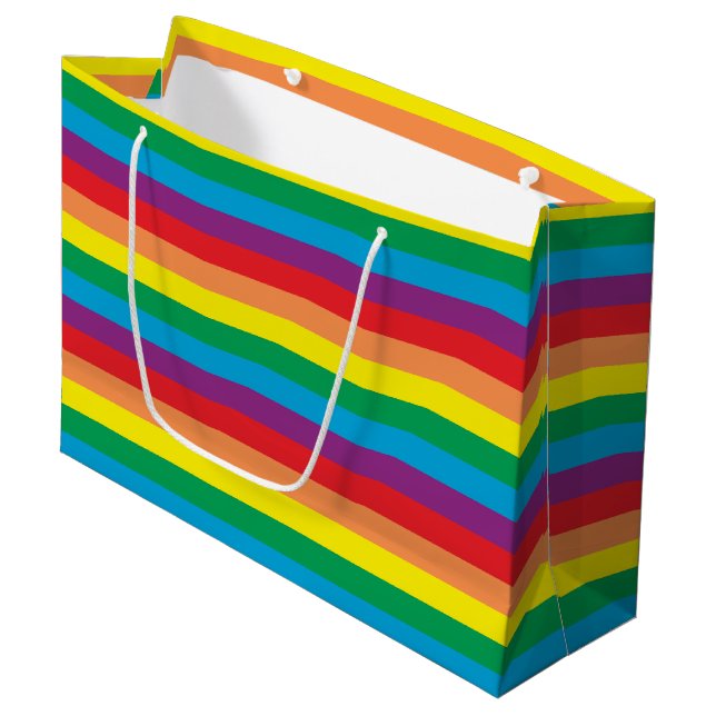 Simply Rainbow Pattern Large Gift Bag (Front Angled)