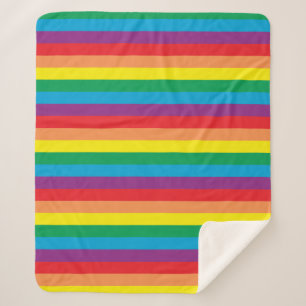 Simply Rainbow Pattern Sherpa Blanket