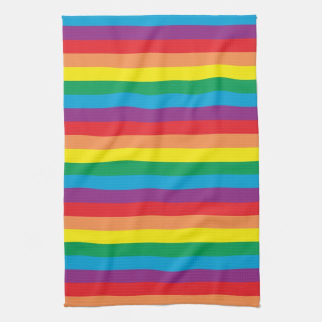 Simply Rainbow Pattern Tea Towel (Vertical)