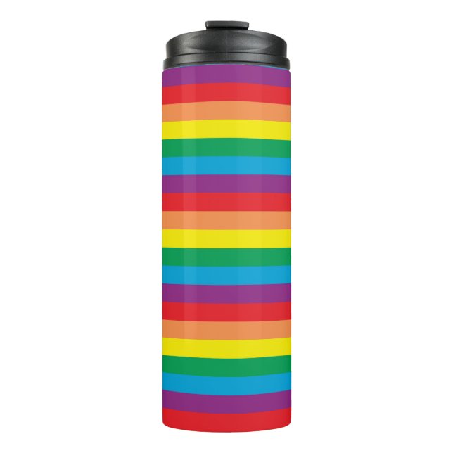 Simply Rainbow Pattern Thermal Tumbler (Front)
