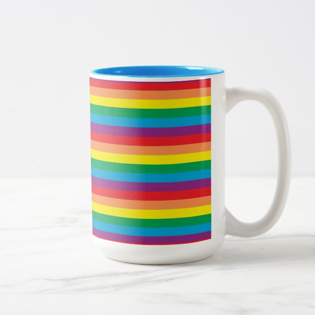 Simply Rainbow Pattern Two-Tone Coffee Mug (Right)