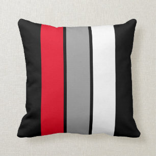 Simply Red 3 Stripe 16" Square Throw Pillow