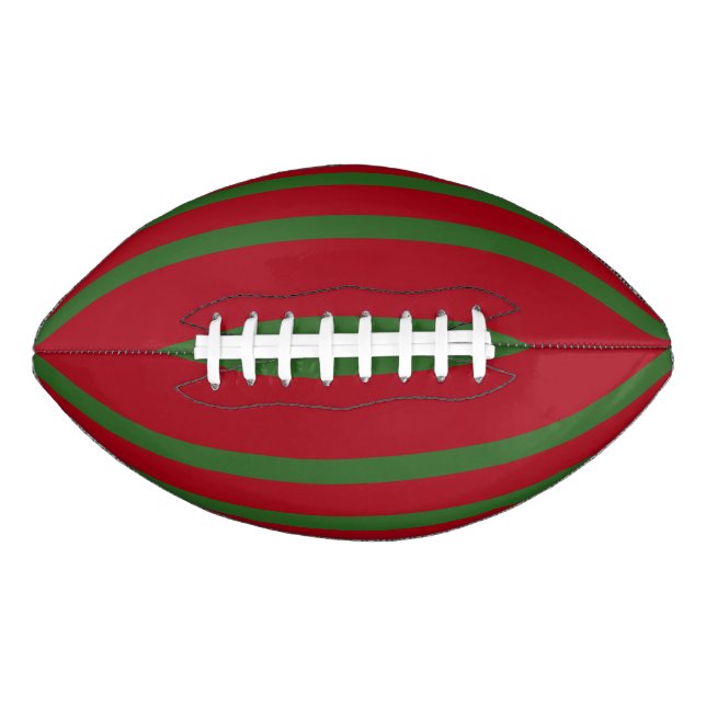 Simply Red and green Merry Christmas pattern American Football (Front)
