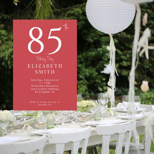 Simply Red Birthday Party  Invitation (Creator Uploaded)