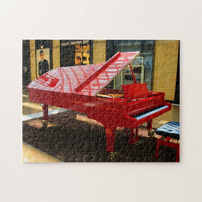 Simply red: grand piano jigsaw puzzle (Horizontal)