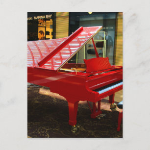 Simply red: grand piano postcard