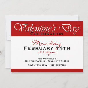 Simply Red Valentine's Day Celebration Invitations