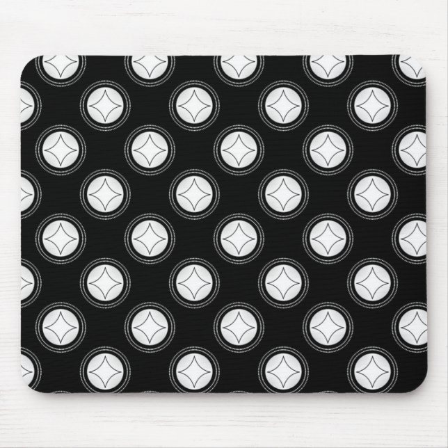 Simply Riveting Mousepad, Black and White Mouse Mat (Front)