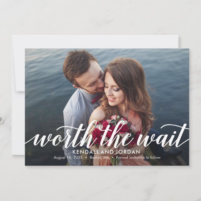 Simply Romantic EDITABLE COLOR Save The Date Card (Front)