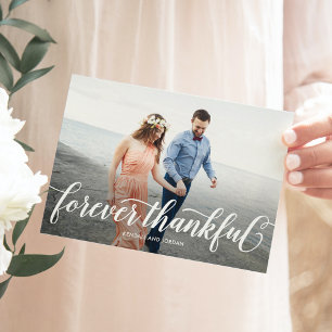 Simply Romantic Editable Colour Wedding Thank You Card