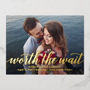 Simply Romantic Foil Save The Date Postcard