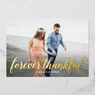Simply Romantic REAL FOIL Photo Thank You Card