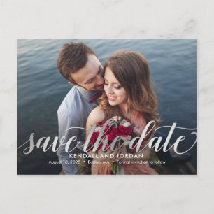 Simply Romantic Save The Date Postcard