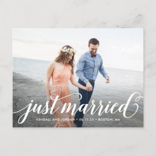 Simply Romantic Wedding Announcement Postcard