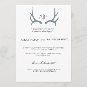 Simply Rustic & Elegant   Modern Custom Initials Invitation