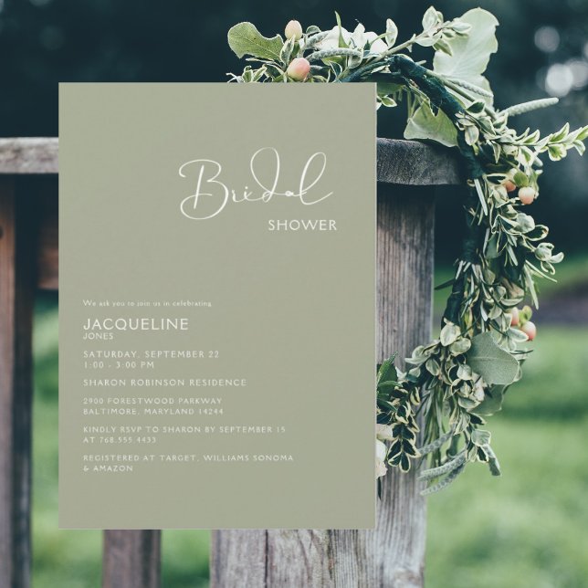 Simply Sage Bridal Shower Invitation (Creator Uploaded)