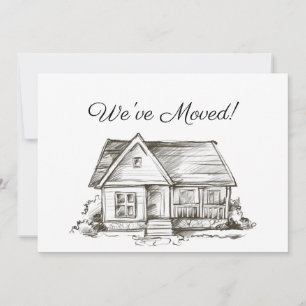 Simply Sketched House New Address Announcement