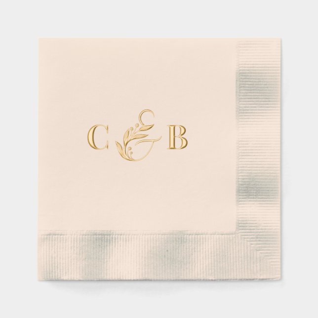 Simply Splendid Couple Initials Wedding Napkins (Front)