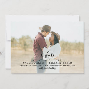 Simply Splendid Monogram Photo Wedding Invitation