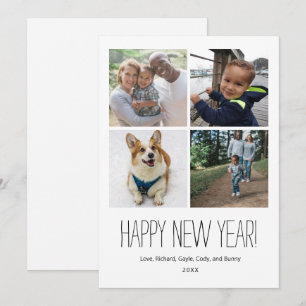 Simply stated Happy New Year photo card
