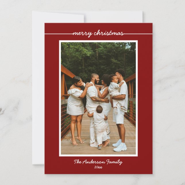 Simply stated Merry Christmas photo card (Front)