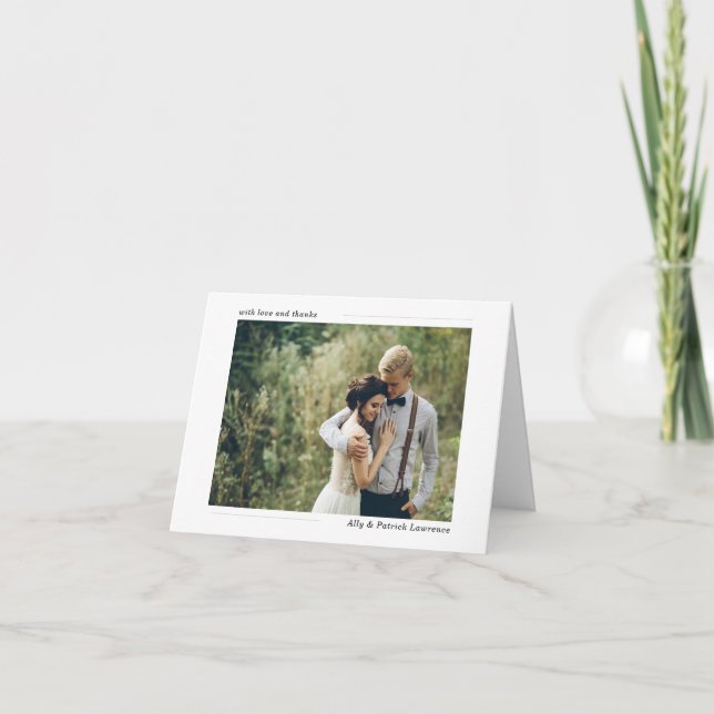 Simply Stated Wedding Photo Thank You Card (Front)