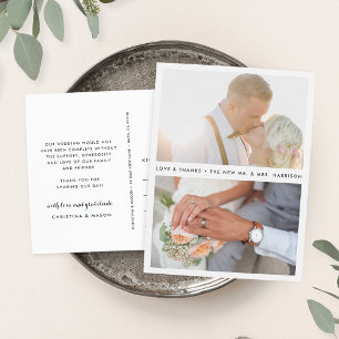Simply Stated Wedding Photo Thank You Postcard