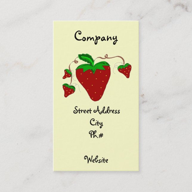 Simply Strawberries Business Card (Front)