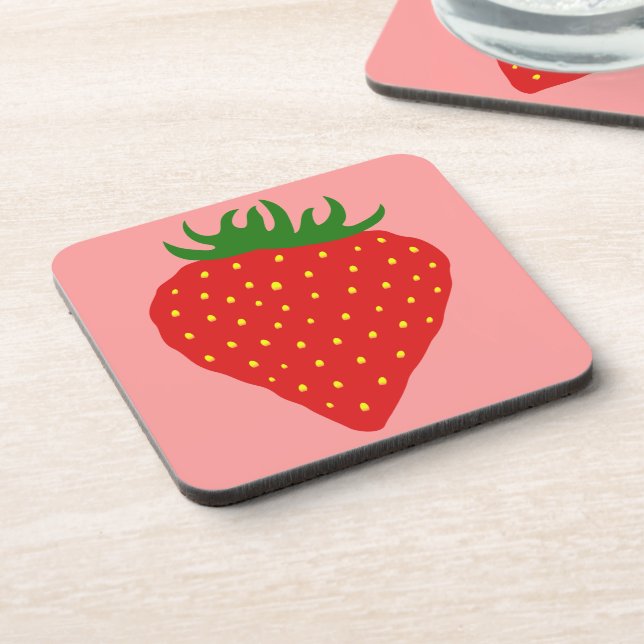 Simply Strawberry custom coasters (Left Side)