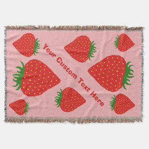 Simply Strawberry custom throw blanket