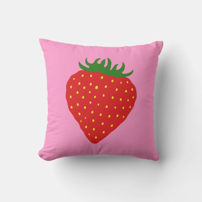 Simply Strawberry custom throw pillow (Front)