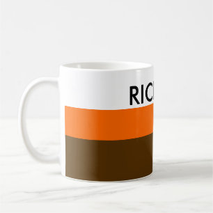 Simply Stripes brown orange + your name / ideas Coffee Mug