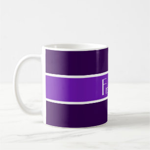 Simply Stripes purple + your backgr. & Name Coffee Mug
