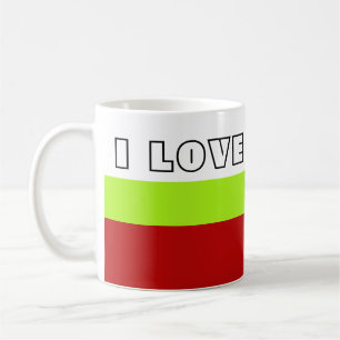 Simply Stripes spring green red + your text / idea Coffee Mug