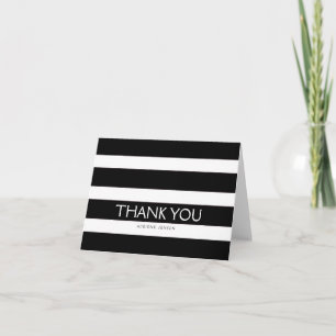 Simply Stripes Thank You Note Card / Black
