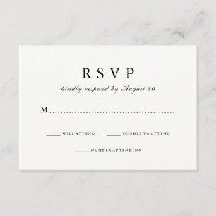 Simply Stylish Black Reverse Wedding Response