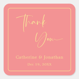 Simply Stylish: Elegant Monogrammed Wedding Square Sticker