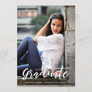 Simply Stylish   Graduation Announcement   White
