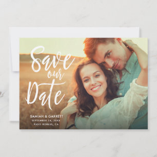 Simply Stylish Modern Typography Photo White Save The Date