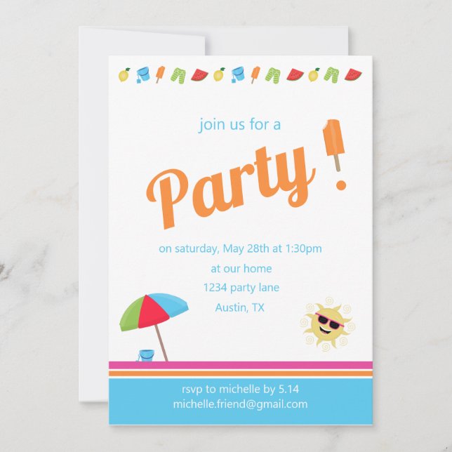 Simply Summer  Invitation (Front)