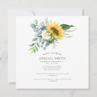 Simply Sunflower Baby Shower Square