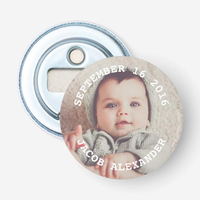 Simply Sweet Baby Photo Bottle Opener (Front)