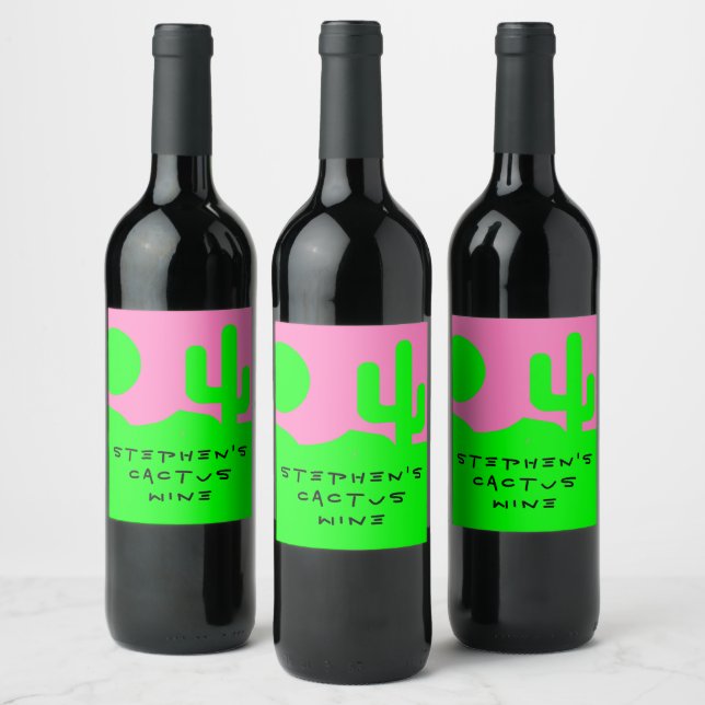 Simply Sweet Personalised Homemade Cactus Wine Label (Bottles)