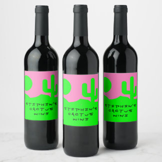 Simply Sweet Personalised Homemade Cactus Wine Wine Label