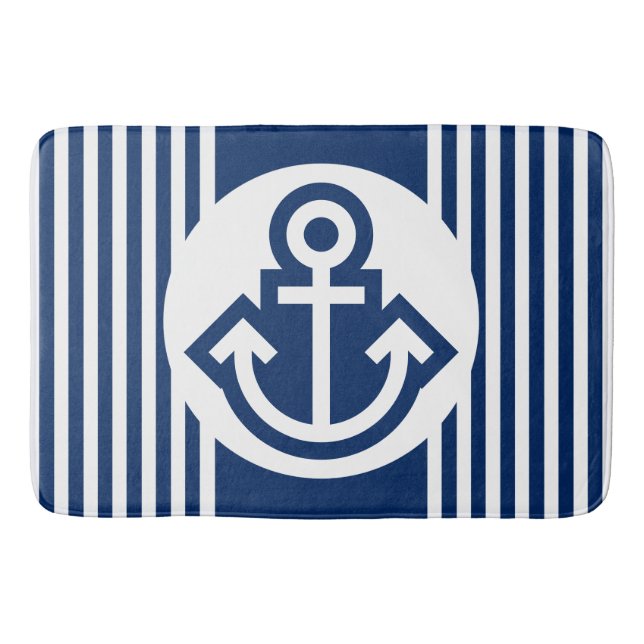 Simply Symbols - ANCHOR & STRIPES + your ideas Bath Mat (Front)