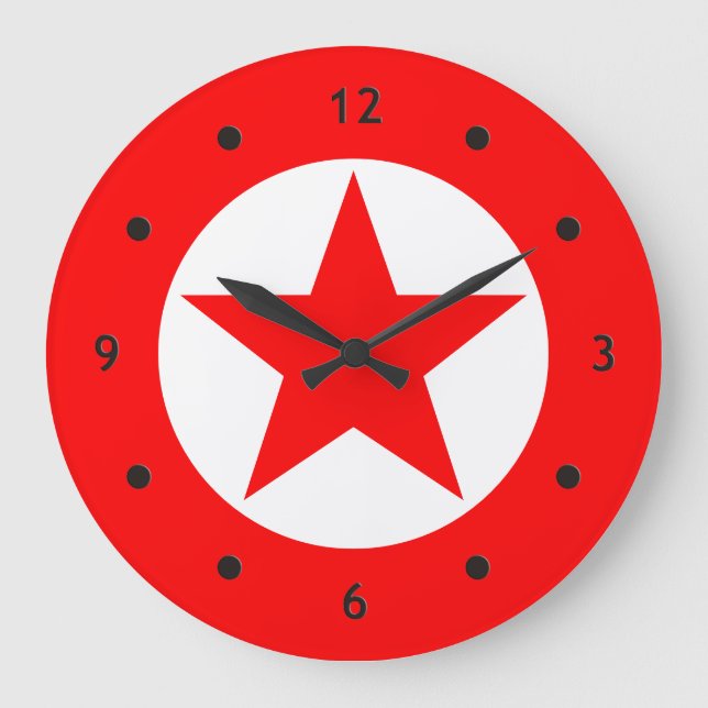 Simply Symbols / Icons - DOT STAR + ideas Large Clock (Front)