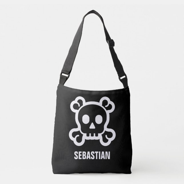 Simply Symbols / Icons - SKULL & BONES + ideas Crossbody Bag (Front)