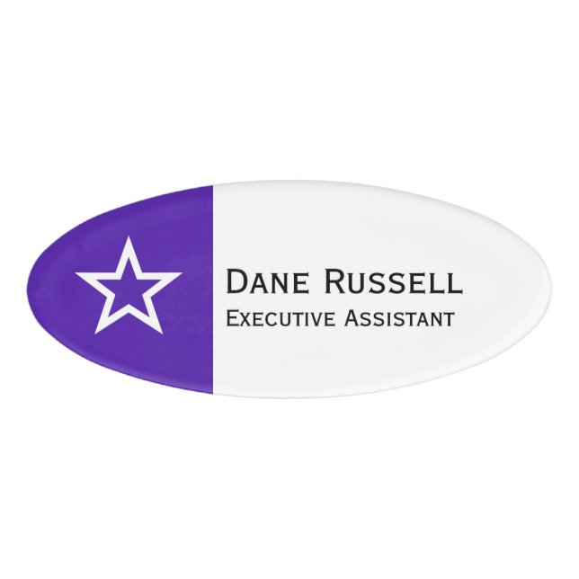 Simply Symbols - OUTLINE STAR + your ideas Name Tag (Front)